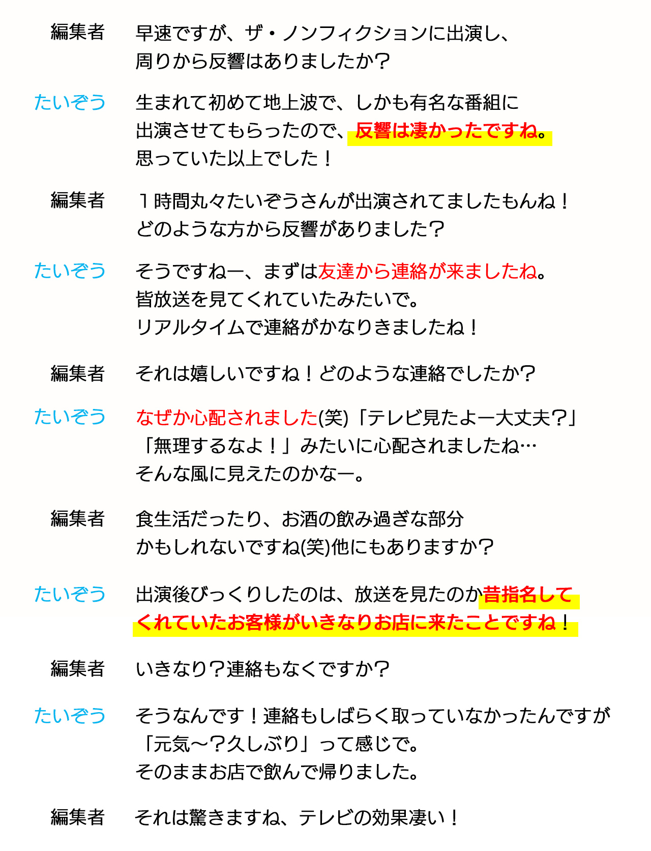 身近な人からの反響2